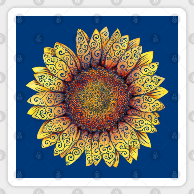 Swirly Sunflower Sticker by VectorInk